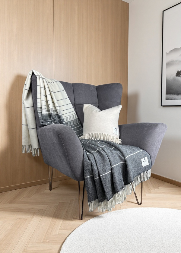 Mcnutt Alpaca Throw | Charcoal Ómbre