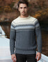 Men's Aran Fairisle Sweater | Slate