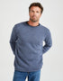 Men's Aran Roll Neck Sweater - Denim | 100% Merino Wool