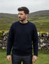 Men's Donegal Wool Curl Neck Sweater | Navy Blue