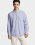 Lee Valley Flannel Grandfather Shirt | Grey Stripe