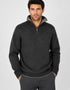 Men's Lambswool Quarter Zip Sweater - Charcoal | IrelandsEye Knitwear