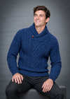 Men's Merino Wool Aran Shawl Neck Sweater | DWB