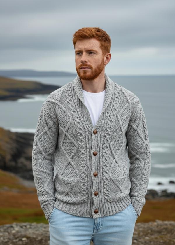 Men's Shawl Button Cardigan