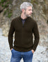 Men's Zipped Ribbed Cardigan | Forest Marl