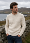 Mens Aran Cable Fisherman Sweater | Parsnip