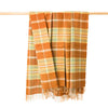 John Hanly Large Lambswool Throw | Orange Rust Plaid