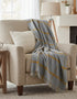 Merino Lambswool Blanket Grey Mustard Check