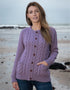 Merino Lumber Aran Cardigan | Lavender