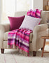 Merino Wool Cashmere Throw Pink Mauve Purple Diamond Weave
