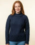 Pull Aran à col roulé IrelandsEye | Avoine