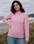 IrelandsEye Polo-Pullover im Aran-Stil | Haferflockenfarben