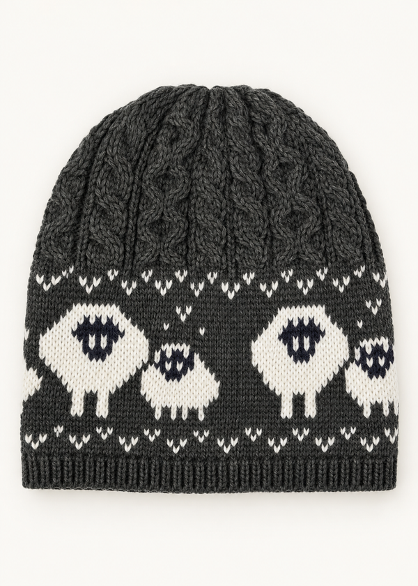 Merino Wool Sheep Beanie Hat | Green