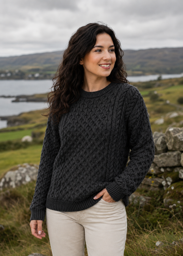 Merino Wool Sweater | 100% Merino | Made in Ireland | Charcoal