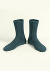 Petrol Irish Wool Neppy Socks | Women's