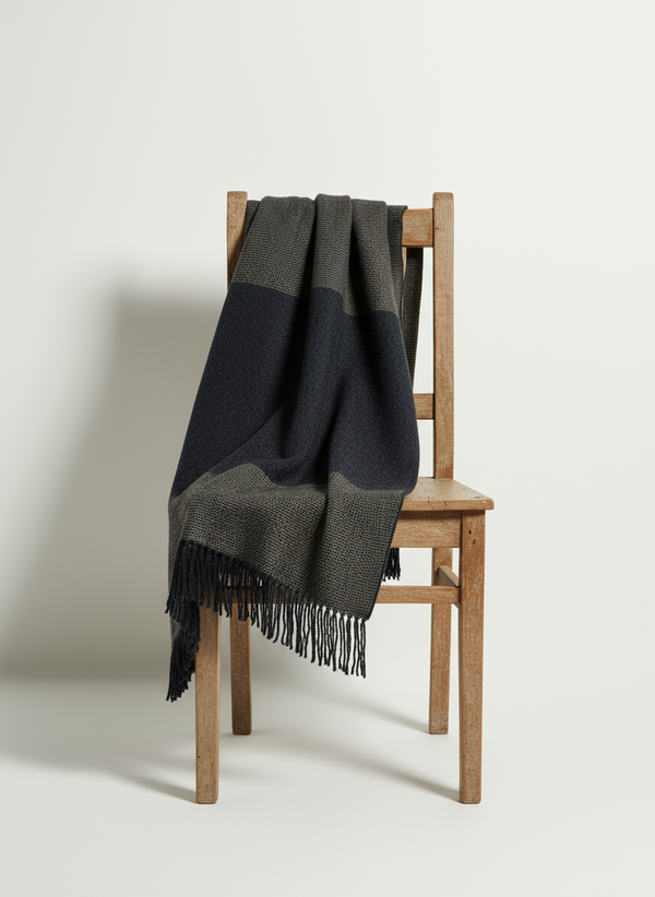 McNutt Cashmere Merino Throw | Charcoal Sunshine