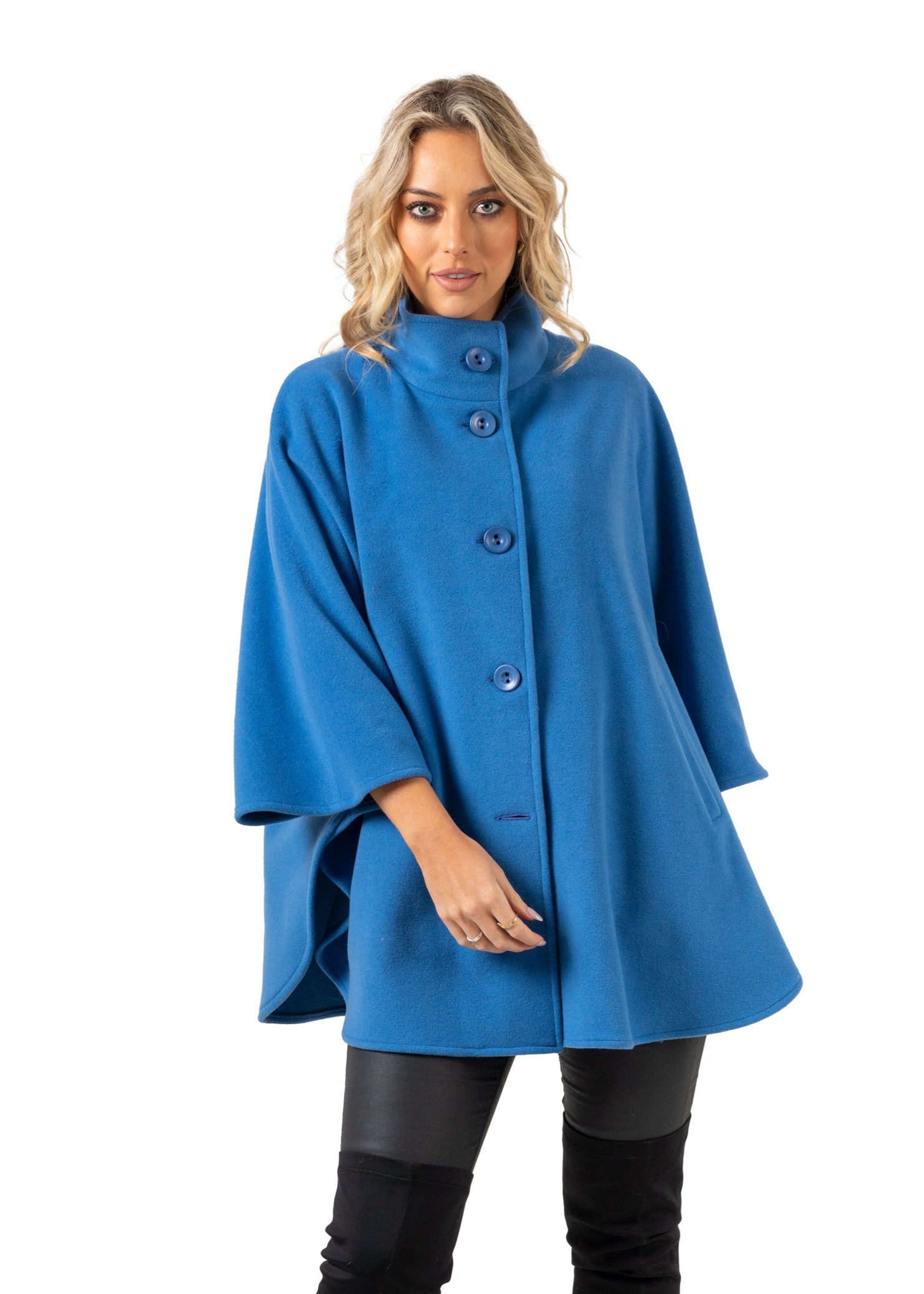 Jimmy Hourihan Short Cape with Pockets | Sky Blue