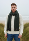 mucros alpaca scarf green herringbone 