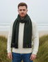 Mucros Alpaca Scarf | Green Herringbone