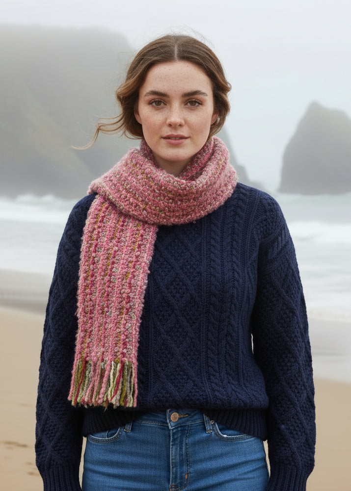 Mucros Mohair Scarf | Pink Mix