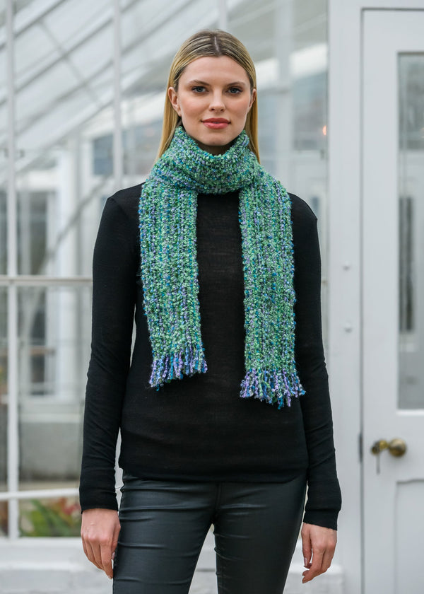 Mucros Green Mohair Viscose Scarf - Irish Woven
