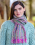 Mucros Mohair Viscose Scarf - Pink Green Mix