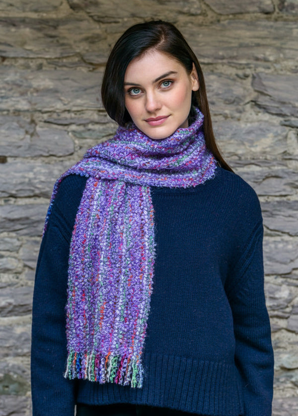 Mucros Mohair Viscose Scarf - Purple Mix