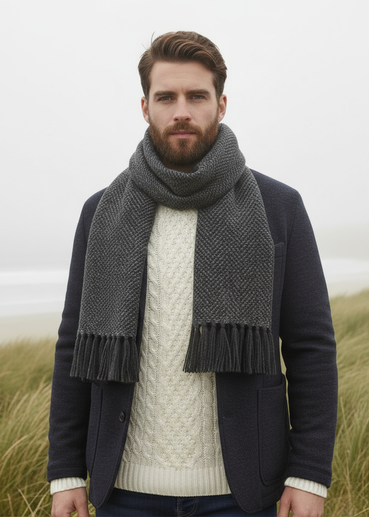 Mucros Alpaca Scarf | Charcoal Black