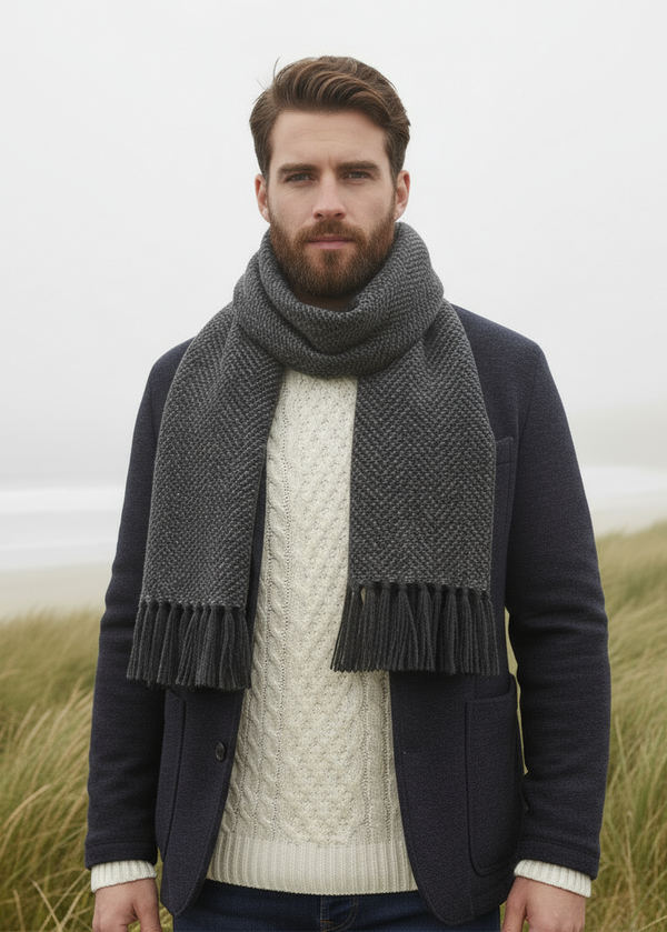 Mucros Alpaca Scarf | Charcoal Black