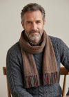 Mucros Alpaca Scarf | Made in Ireland | 100% Alpaca Wool | Red Brown Mix