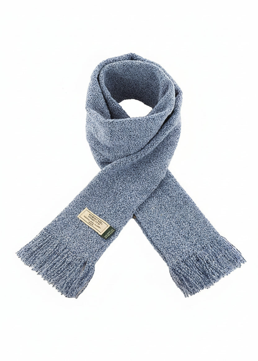 Mucros Skellig Blue Scarf - Irish Made Merino Wool & Cashmere