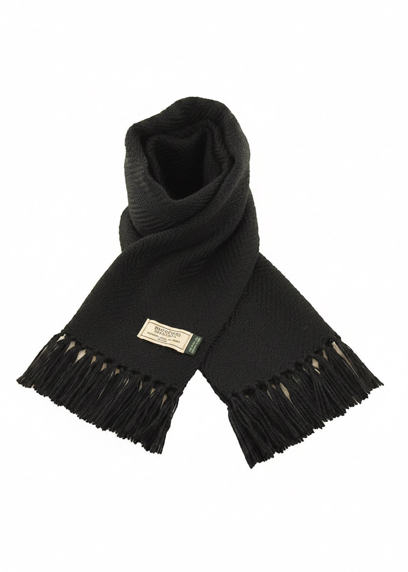 Mucros Alpaca Scarf Black | 100% Alpaca Wool | Irish Made Men's Scarf
