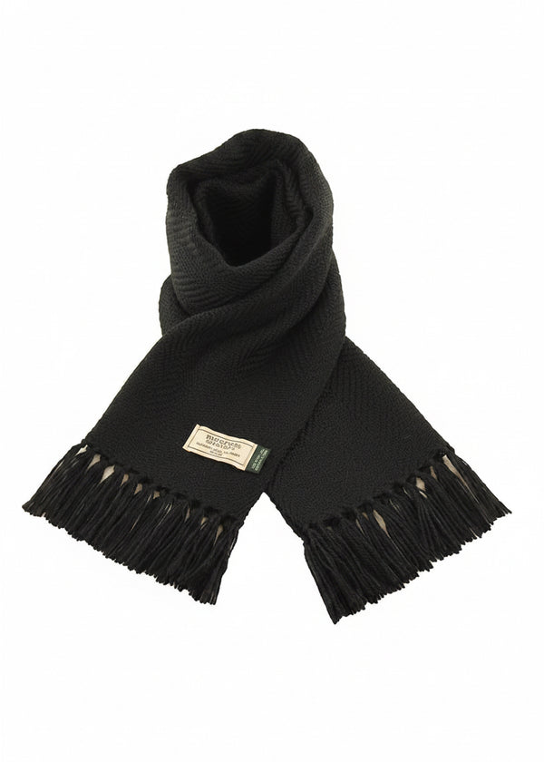 Mucros Alpaca Scarf Black | 100% Alpaca Wool | Irish Made Men's Scarf
