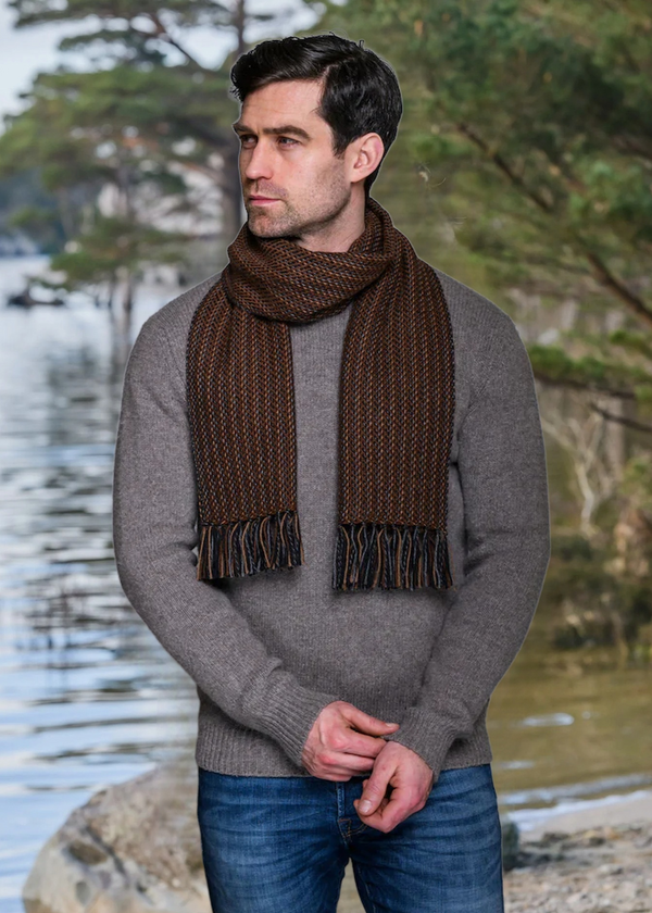 Mucros Alpaca Scarf | Brown Mix