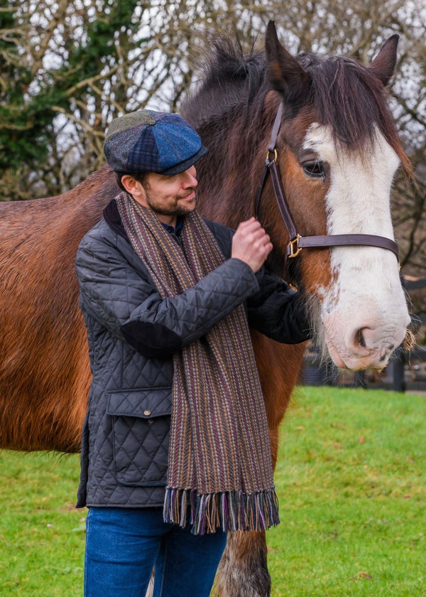 Mucros Alpaca Scarf Brown Red | Made in Ireland | 100% Alpaca Wool