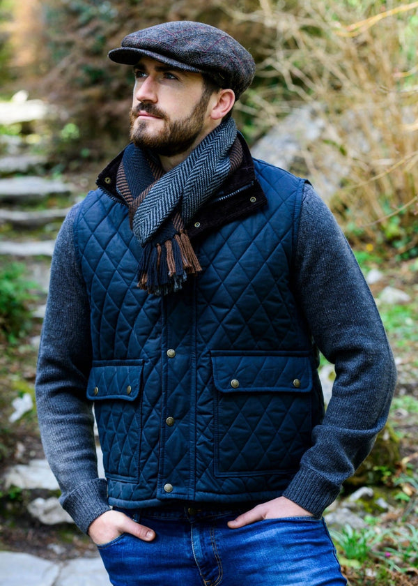 Mucros Alpaca Scarf | Premium Irish-Made Brown & Charcoal Grey