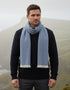 Mucros Blue Herringbone Donegal Wool Scarf | Men's Irish Luxury Scarf