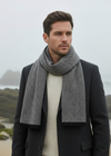 Mucros Donegal Scarf | Black Herringbone