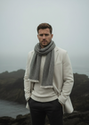 Mucros Donegal Scarf | Grey Herringbone