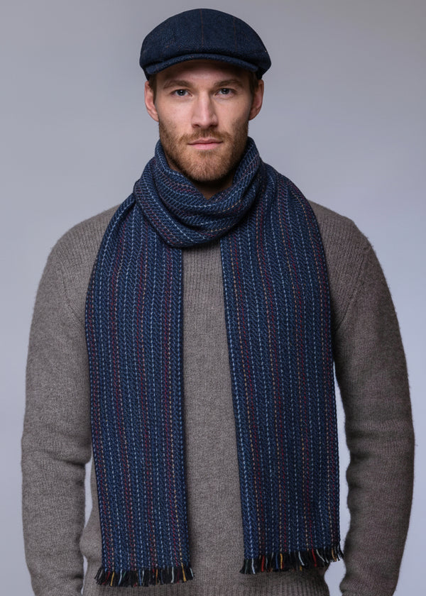 Mucros Donegal Wool Scarf | Blue
