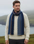 Mucros Donegal Wool Scarf | Denim Blue Herringbone | Made in Ireland