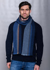 Mucros Donegal Wool Scarf | Denim Blue Herringbone | Made in Ireland