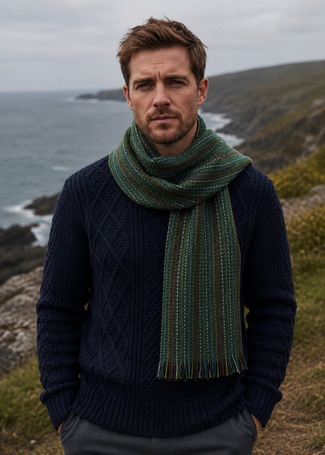 Mucros Donegal Wool Scarf | Green