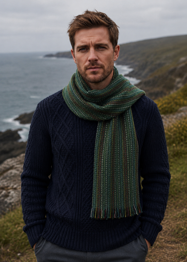 Mucros Donegal Wool Scarf | Green