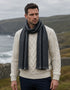 Écharpe en laine Mucros Donegal | Gris et noir | Fabriquée en Irlande