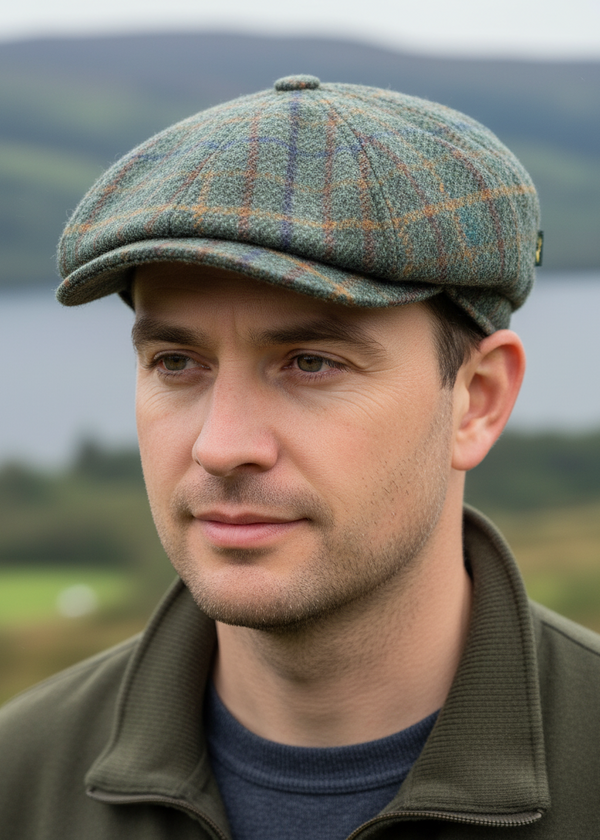 Mucros Driving Cap | Green Plaid