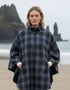 Mucros Half Zip Poncho | Charcoal Check