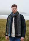 Mucros Islander Scarf | Green Blue Charcoal