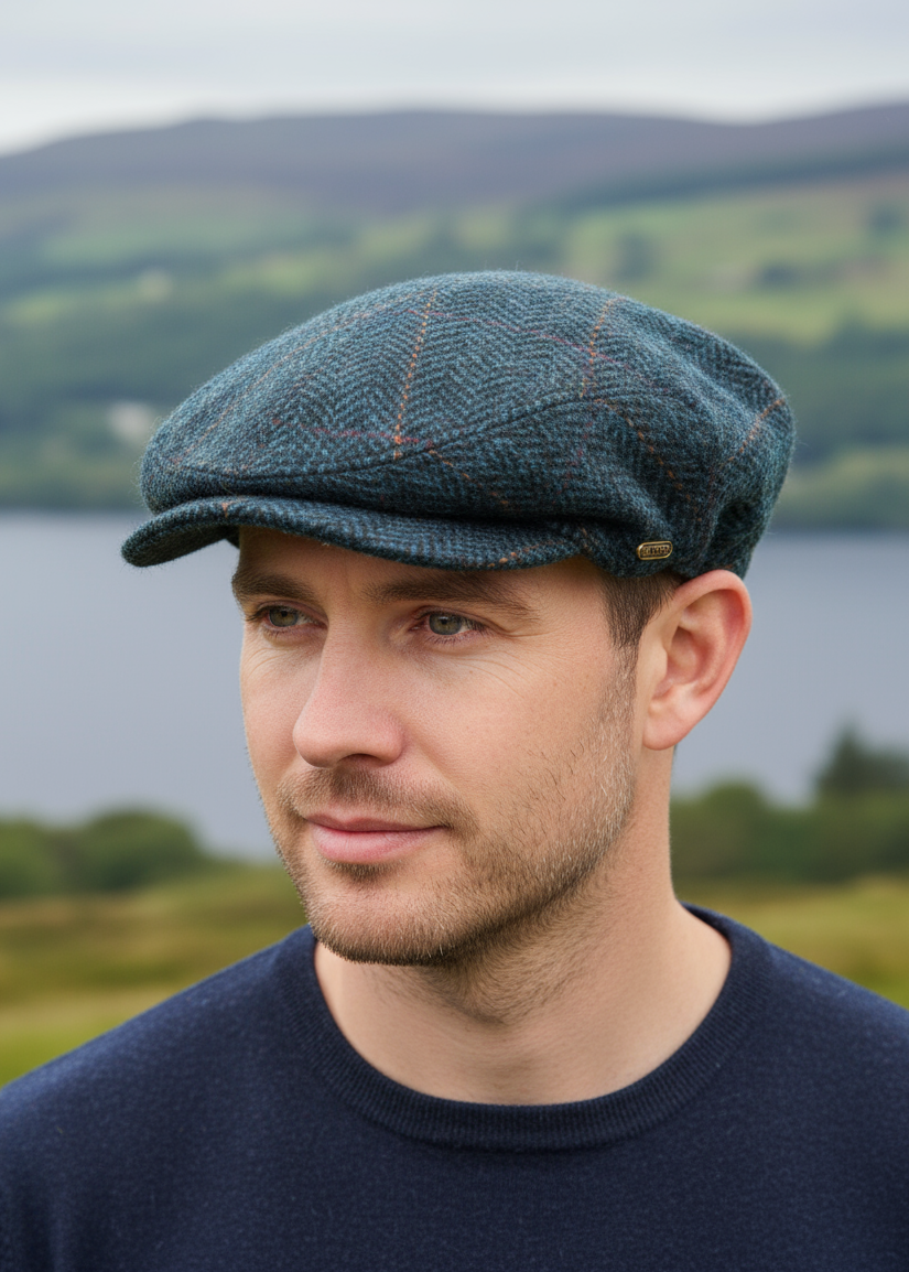 Mucros Kerry Cap | Blue Herringbone