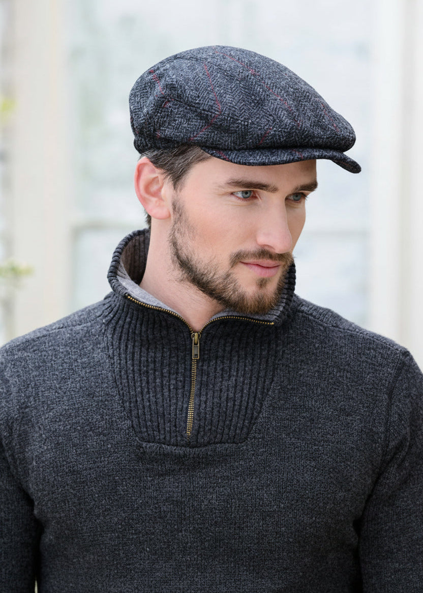 Mucros Kerry Cap | Charcoal Irish Wool Flat Cap